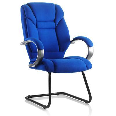 Dynamic Cantilever Chair Fixed Armrest Galloway Blue With Headrest Fabric