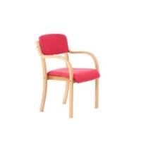 Dynamic Visitor Chair Fixed Armrest Madrid Seat Bergamot Cherry Fabric