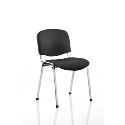 Dynamic Stacking Chair ISO Chrome Frame Black Fabric Seat Pack Of 4 Without Arms
