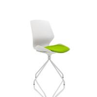 Dynamic Visitor Chair Florence Spindle Seat Myrrh Green Without Arms Fabric