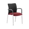 Dynamic Visitor Chair Fixed Armrest Academy Seat Ginseng Chilli Seat Black Back Fabric