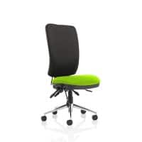 Dynamic Independent Seat & Back Task Operator Chair Without Arms Chiro Myrrh Green Fabric Seat Without Headrest High Back