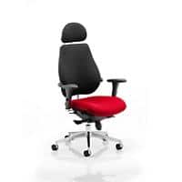 Dynamic Synchro Tilt Posture Chair Multi-Functional Arms Chiro Plus Ultimate Bergamot Cherry Seat With Adjustable Headrest High Back Black Fabric