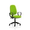 Dynamic Permanent Contact Backrest Task Operator Chair Loop Arms Eclipse II Myrrh Green Seat Without Headrest High Back