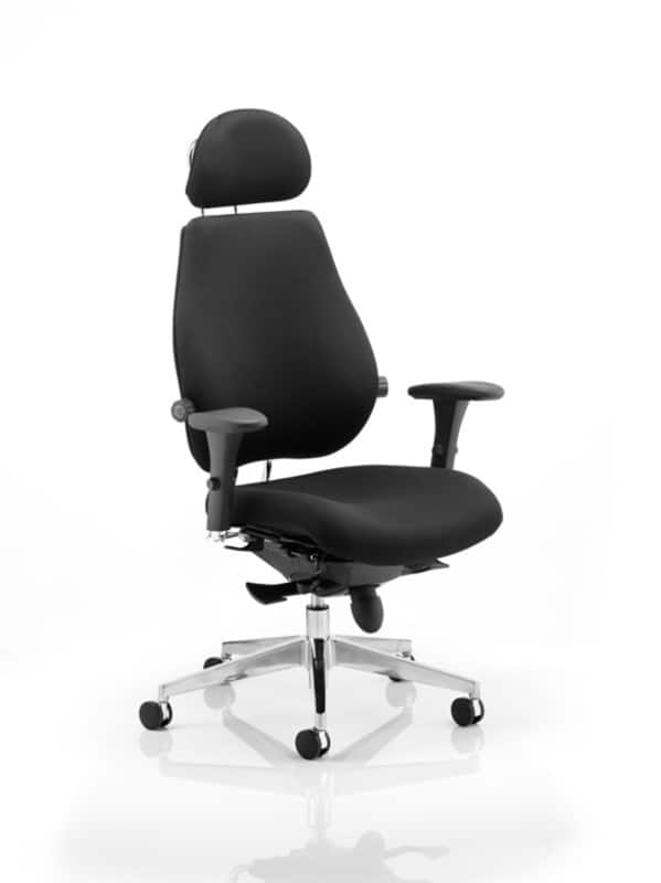 dynamic Stevia Posture Chair Synchro Tilt Fabric Optional Armrest Black 150 kg Chiro Plus Ultimate 710 x 690 x 1,220 mm