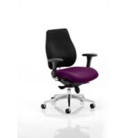 Dynamic Synchro Tilt Posture Chair Multi-Functional Arms Chiro Plus Tansy Purple Seat Optional Headrest High Back Black Fabric