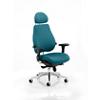 Dynamic Synchro Tilt Posture Chair Multi-Functional Arms Chiro Plus Ultimate Maringa Teal Seat With Adjustable Headrest High Back