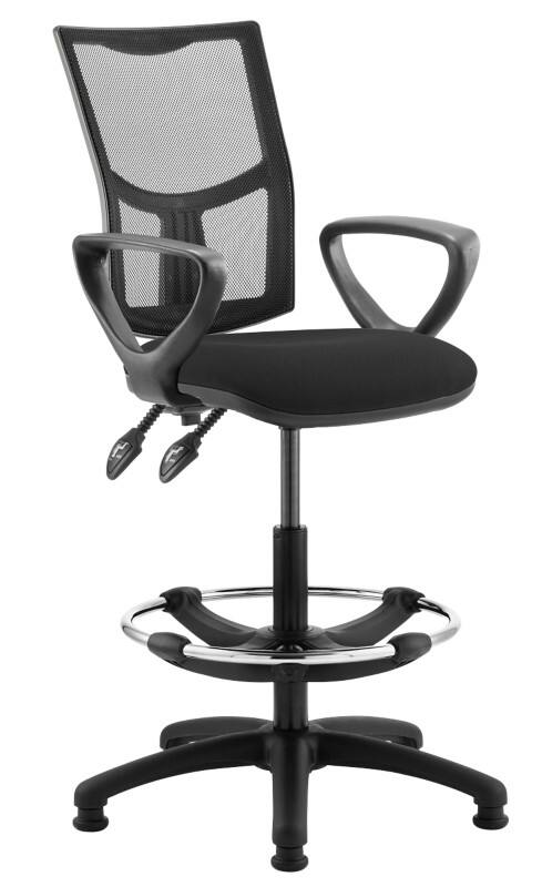 dynamic Eclipse II Draughtsman Chair Permanent Contact Fixed Armrest Black 120 kg 600 x 600 x 1,070 mm