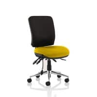 Dynamic Independent Seat & Back Task Operator Chair Without Arms Chiro Senna Yellow Seat Without Headrest Medium Back Black Fabric