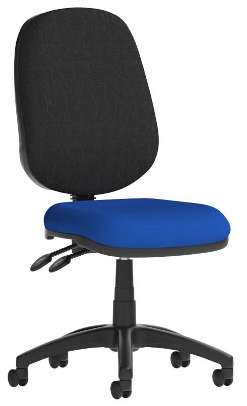 Dynamic Permanent Contact Backrest Task Operator Chair Without Arms Eclipse Plus II Stevia Blue Seat Without Headrest High Back