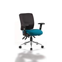 Dynamic Independent Seat & Back Task Operator Chair Height Adjustable Arms Chiro Maringa Teal Seat Without Headrest Medium Back