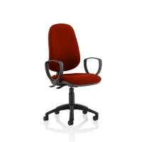 Dynamic Permanent Contact Backrest Task Operator Chair Loop Arms Eclipse II Ginseng Chilli Seat Without Headrest High Back