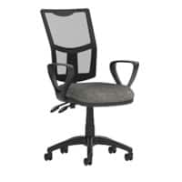 Dynamic Permanent Contact Backrest Task Operator Chair Loop Arms Eclipse II Black Back, Charcoal Seat Without Headrest Medium Back