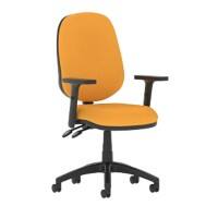 dynamic Eclipse II Operator Chair Permanent Contact Fabric Height-Adjustable Armrest Canary Yellow 120 kg Eclipse II 600 x 600 x 970 mm