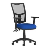 Dynamic Permanent Contact Backrest Task Operator Chair Height Adjustable Arms Eclipse II Black Back, Stevia Blue Seat Without Headrest