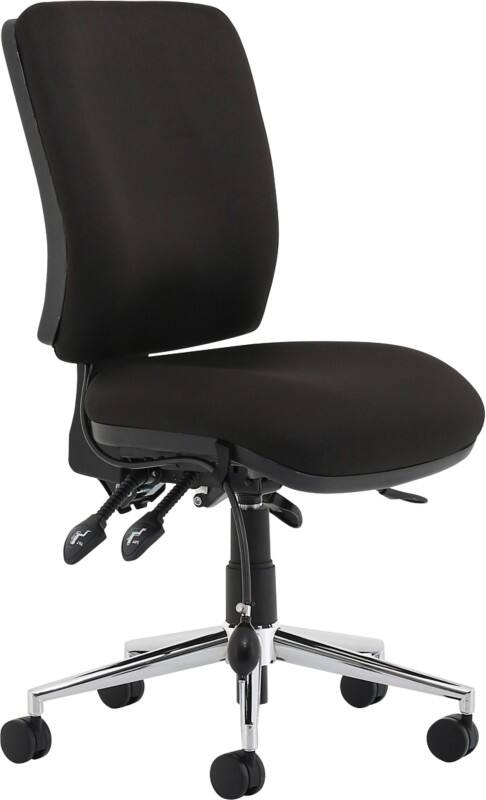 Dynamic Independent Seat & Back Task Operator Chair Without Arms Chiro Black Seat Without Headrest Medium Back