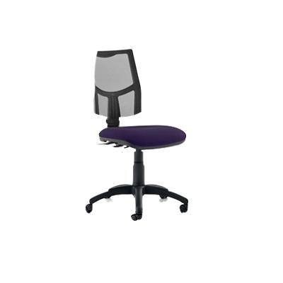 Dynamic Permanent Contact Backrest Task Operator Chair Without Arms Eclipse II Black Back, Tansy purple Seat Without Headrest