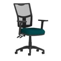 Dynamic Tilt & Lock Task Operator Chair Height Adjustable Arms Eclipse Plus II Black Back, Maringa Teal Seat Without Headrest Medium Back