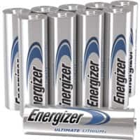 Energizer Batteries Ultimate Lithium AA LR6 3000 mAh Alkaline 1.5 V Pack of 10