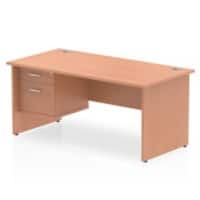 dynamic Impulse Straight Desk Rectangular Beech Base panel 2 Drawers 1 Pedestal 1,600 (W) x 800 (D) x 730 (H) mm MFC (Melamine Faced Chipboard)