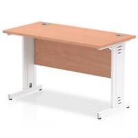 dynamic Impulse Straight Desk Rectangular Beech Cantilever 1,200 (W) x 600 (D) x 730 (H) mm MFC (Melamine Faced Chipboard)