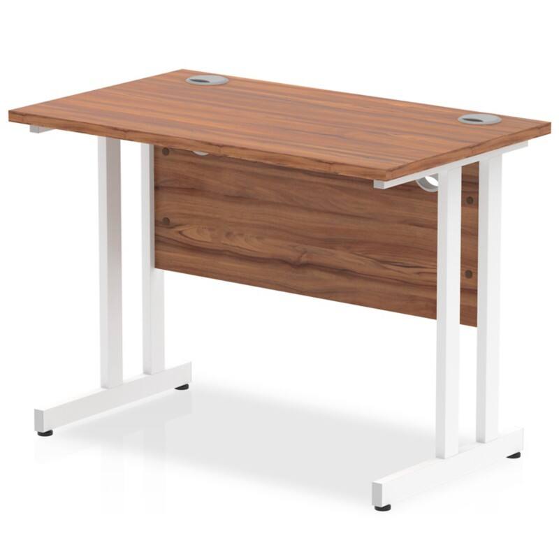 dynamic Impulse Straight Desk Rectangular Walnut Cantilever 1,000 (W) x 600 (D) x 730 (H) mm MFC (Melamine Faced Chipboard)