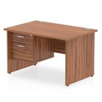 dynamic Impulse Straight Desk Rectangular Walnut Base panel 2 Drawers 1 Pedestal 1,200 (W) x 800 (D) x 730 (H) mm MFC (Melamine Faced Chipboard)