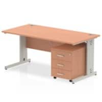 dynamic Impulse Straight Desk Rectangular Beech Cantilever 3 Drawers 1 Pedestal 1,200 (W) x 800 (D) x 730 (H) mm MFC (Melamine Faced Chipboard)