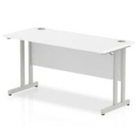 dynamic Impulse Straight Desk Rectangular White Cantilever 1,400 (W) x 600 (D) x 730 (H) mm MFC (Melamine Faced Chipboard)