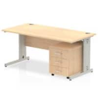 dynamic Impulse Straight Desk Rectangular Maple Cantilever 3 Drawers 1 Pedestal 1,600 (W) x 800 (D) x 730 (H) mm MFC (Melamine Faced Chipboard)