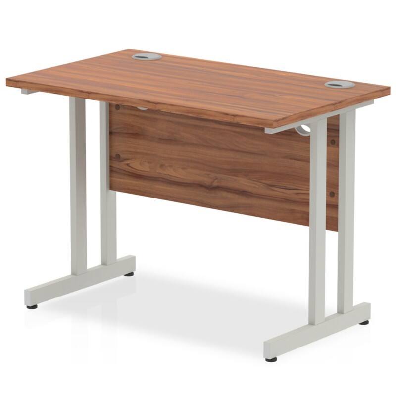 dynamic Impulse Straight Desk Rectangular Walnut Cantilever 1,000 (W) x 600 (D) x 730 (H) mm MFC (Melamine Faced Chipboard)