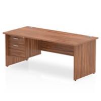 dynamic Impulse Straight Desk Rectangular Walnut Base panel 2 Drawers 1 Pedestal 1,800 (W) x 800 (D) x 730 (H) mm MFC (Melamine Faced Chipboard)