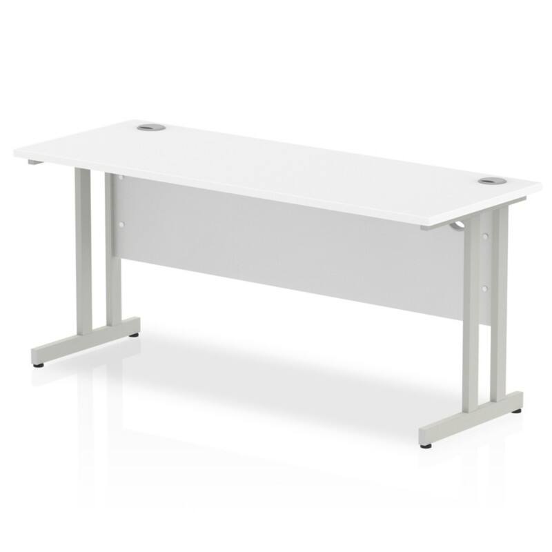 dynamic Impulse Straight Desk Rectangular White Cantilever 1,600 (W) x 600 (D) x 730 (H) mm MFC (Melamine Faced Chipboard)