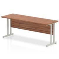 Dynamic Rectangular Office Desk Walnut MFC Cantilever Leg Silver Frame Impulse 1800 x 600 x 730mm