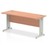 Dynamic Rectangular Office Desk Beech MFC Cable Managed Cantilever Leg Silver Frame Impulse 1600 x 600 x 730mm