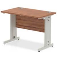 dynamic Impulse Straight Desk Rectangular Walnut Cantilever 1,000 (W) x 600 (D) x 730 (H) mm MFC (Melamine Faced Chipboard)