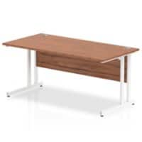 Dynamic Rectangular Office Desk Walnut MFC Cantilever Leg White Frame Impulse 1600 x 800 x 730mm