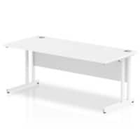 Rectangular Office Desks Walnut MFC Cantilever Legs White Impulse 1800 x 1200 x 730mm