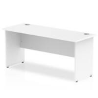 Dynamic Rectangular Office Desk White MFC Panel End Leg White Frame Impulse 1600 x 600 x 730mm