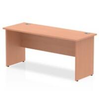 Dynamic Rectangular Office Desk Beech MFC Panel End Leg Beech Colour Frame Impulse 1600 x 600 x 730mm