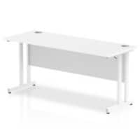 Dynamic Rectangular Office Desk White MFC Cantilever Leg White Frame Impulse 1600 x 600 x 730mm