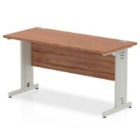 dynamic Impulse Straight Desk Rectangular Walnut Cantilever 1,400 (W) x 600 (D) x 730 (H) mm MFC (Melamine Faced Chipboard)