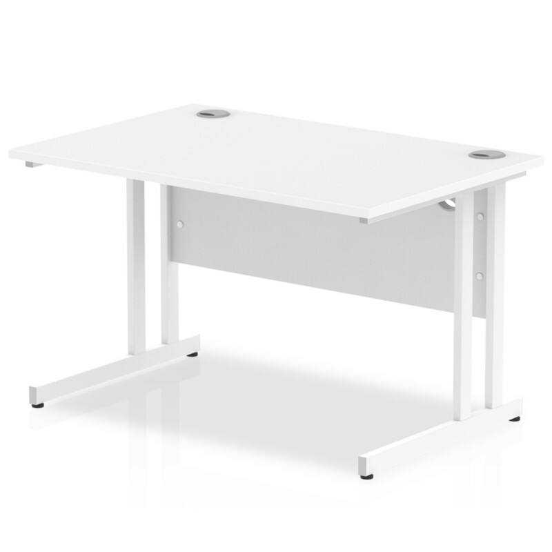 dynamic Impulse Straight Desk Rectangular White Cantilever 1,200 (W) x 800 (D) x 730 (H) mm MFC (Melamine Faced Chipboard)
