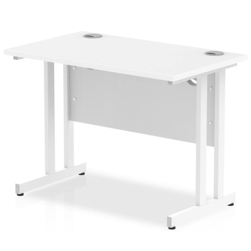 dynamic Impulse Straight Desk Rectangular White Cantilever 1,000 (W) x 600 (D) x 730 (H) mm MFC (Melamine Faced Chipboard)
