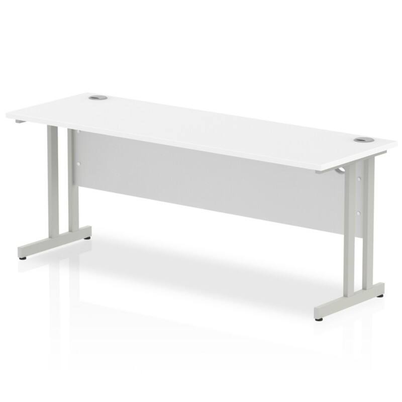 dynamic Impulse Straight Desk Rectangular White Cantilever 1,800 (W) x 600 (D) x 730 (H) mm MFC (Melamine Faced Chipboard)