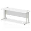 Impulse 1800/600 Rectangle Silver Cantilever Leg Desk White