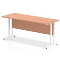 Dynamic Rectangular Office Desk Beech MFC Cantilever Leg White Frame Impulse 1600 x 600 x 730mm