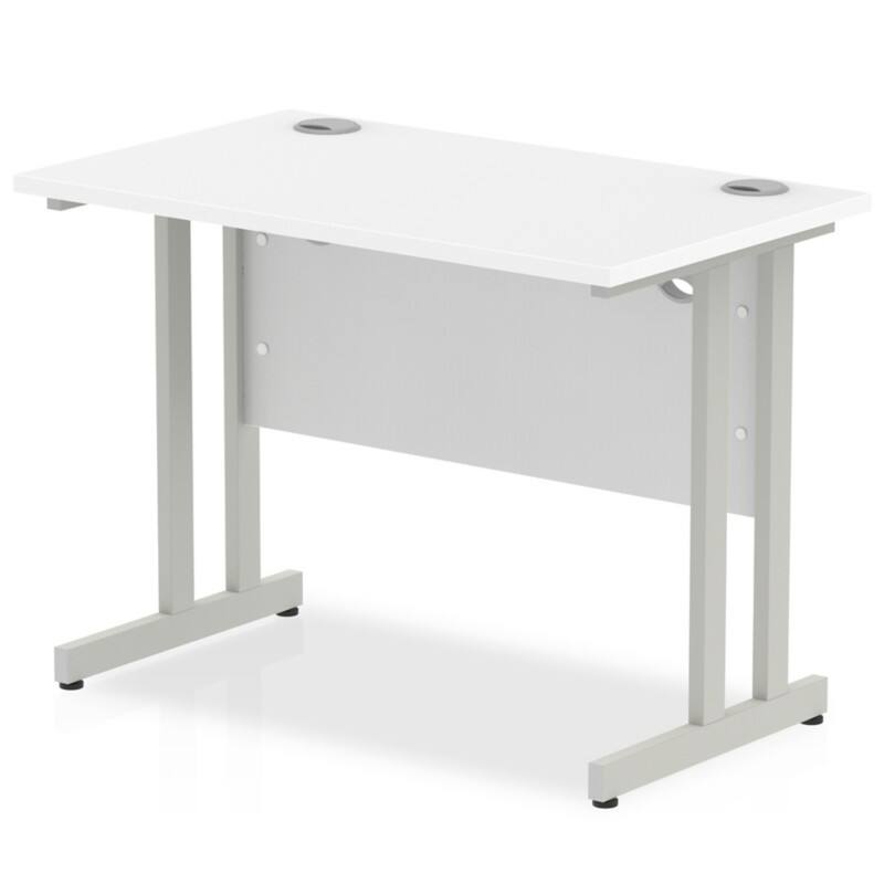 dynamic Impulse Straight Desk Rectangular White Cantilever 1,000 (W) x 600 (D) x 730 (H) mm MFC (Melamine Faced Chipboard)