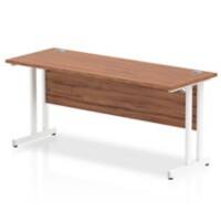 Dynamic Rectangular Office Desk Walnut MFC Cantilever Leg White Frame Impulse 1600 x 600 x 730mm