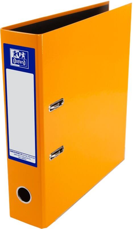 OXFORD Classy Wide Lever Arch File A4 70 mm Orange 2 Rings Board, Paper High-Glossy